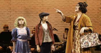 Gypsy, A Musical Fable Mother Rose pushing her two daughters in "Gypsy" the play now at Alcazar Theater, San Francisco, California