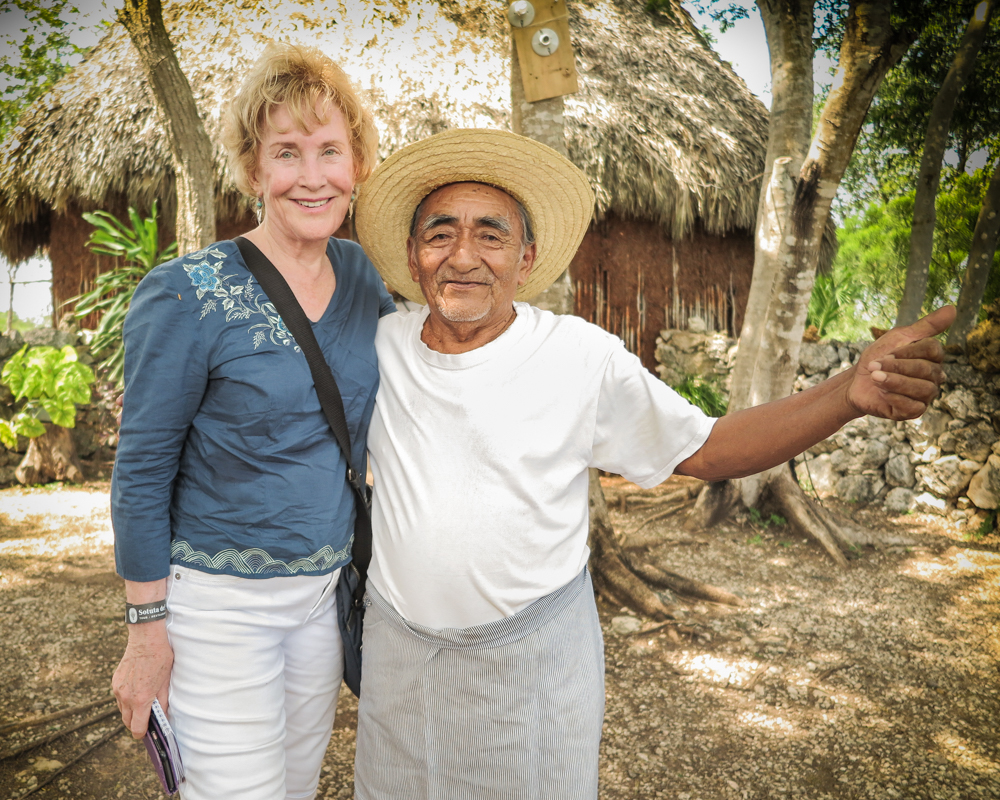 Yucatan, Mexico, Lee Daley with her Mayan friend